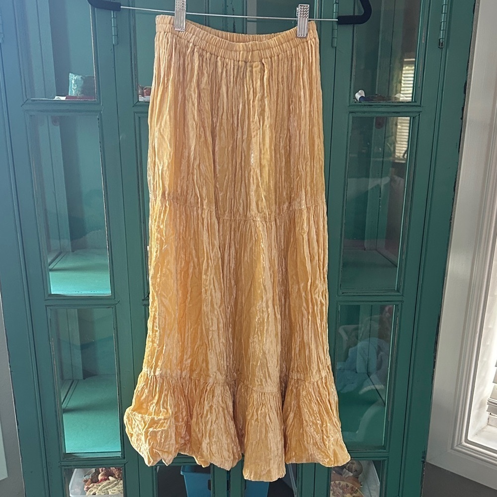 Vintage Double D Ranch Sunny Yellow A-Line Flounced Skirt in EUC View 5